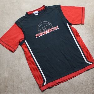 Vintage Reebok Jersey Tshirt Black/Navy Red white